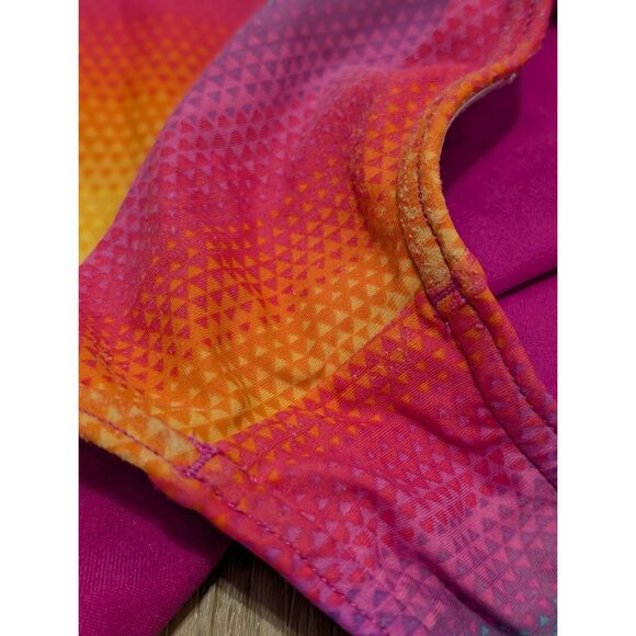 Speedo Girls Racerback One-Piece Swimsuit Size 14 | Rainbow Ombre Competition Tr - Picture 3 of 7